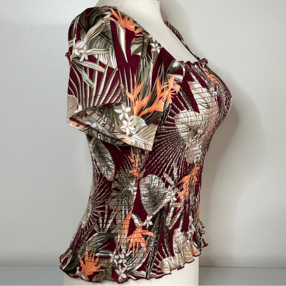 Cato Soft Stretch Tropical Print Top M - Picture 2 of 8